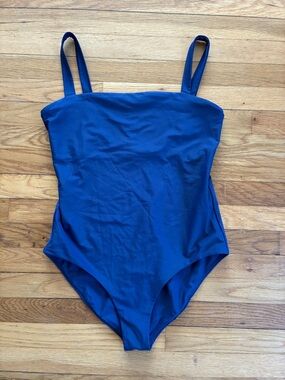 Minnow Low Back One Piece Bathing Suit XL Navy Basic Simple Minimal Compression